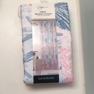 Beach fabric shower curtain